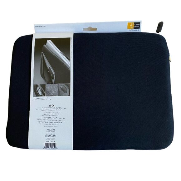 NEW Case Logic MacBook Pro 13" MacBook Air Carrying Case Zippered Sleeve Black - Picture 2 of 9